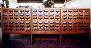 Cabinet of microfilm